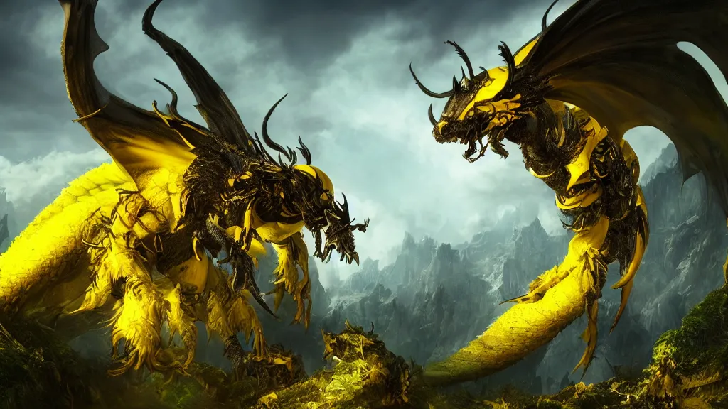 Image similar to giant bumblebee dragon, fantasy artwork, very very very beautiful scenery, hd, hdr, ue5, ue6, unreal engine 5, cinematic 4k wallpaper, 8k, ultra detailed, high resolution, artstation, award winning