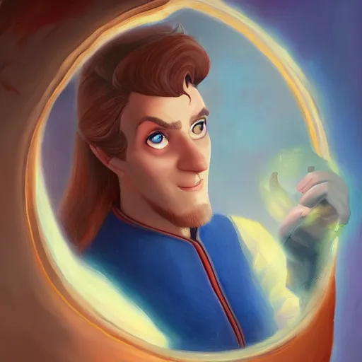 Prompt: a portrait of a hero in a disney movie, oil painting, pale colors, high detail, 8 k, wide angle, trending on artstation,