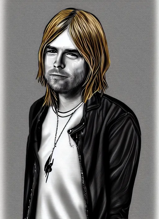 Prompt: kurt cobain singer as a fursona, digital painting, trending on art station.