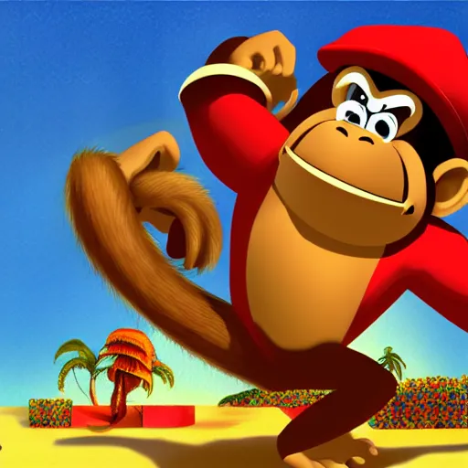 Prompt: Donkey Kong, digital art, award winning