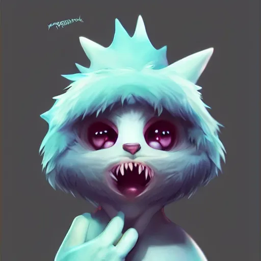 Image similar to funny furry cute little monster by artgerm and beeple and charlie bowater, soft lighting, solid background,