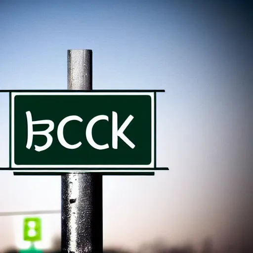 Prompt: road sign that says go back, times new roman font