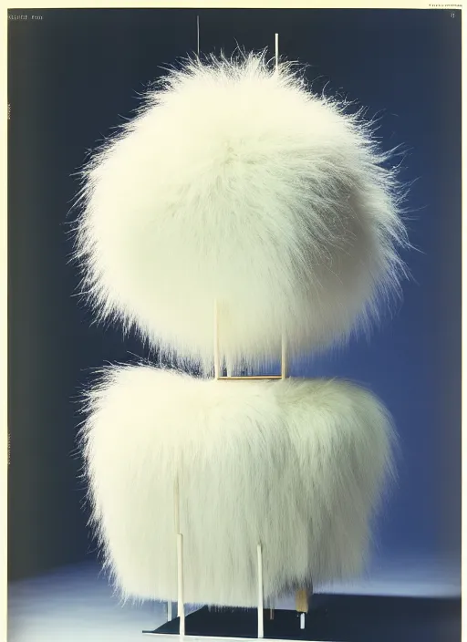 Image similar to realistic photo of a a modern brushwood and straw astronomy archeology scientific equipment gadget sculpture made of brushwood, with white fluffy fur, by dieter rams 1 9 9 0, life magazine reportage photo, natural colors, metropolitan museum collection