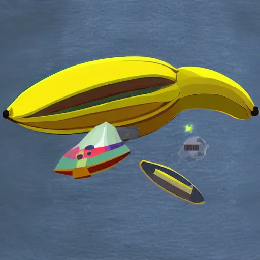 Prompt: Banana spaceship, Homeworld style