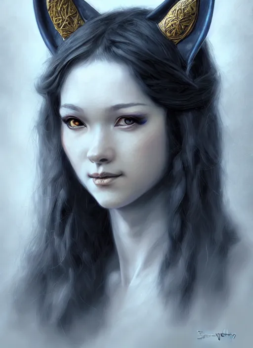 Image similar to a head and shoulders portrait of a female bard, d & d, fantasy art, award winning, fox ears, by stanley artgerm lau