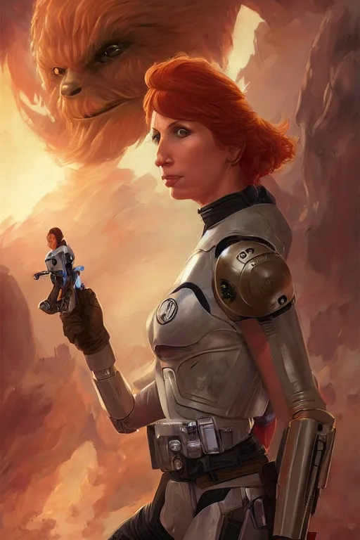 Prompt: Kari Byron as a heroine in star wars, digital painting, artstation, concept art, smooth, sharp focus, illustration, art by artgerm and donato giancola and Joseph Christian Leyendecker, Ross Tran, WLOP