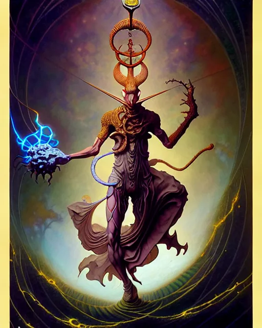 Image similar to the fool tarot card, fantasy character portrait made of fractals, ultra realistic, wide angle, intricate details, the fifth element artifacts, highly detailed by peter mohrbacher, hajime sorayama, wayne barlowe, boris vallejo, aaron horkey, gaston bussiere, craig mullins