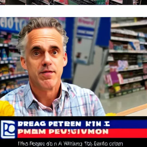 Image similar to jordan peterson crying in walmart