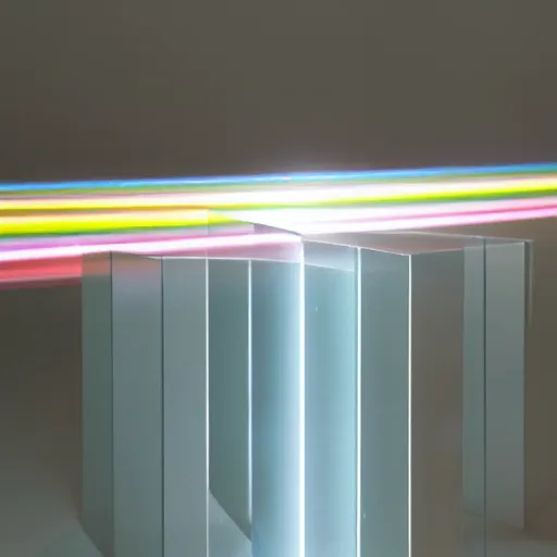 Prompt: an ultra high definition professional studio quality photograph of a transparent iridescent perspex pastel coloured cassette on a white plinth in an empty white room. dramatic lighting, ray tracing, refraction, shallow d. o. f, colour corrected, golden ratio, three point light. volumetric shadows. god rays.