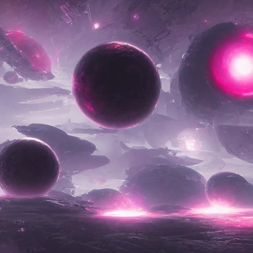 Image similar to dyson sphere program pink planet, concept art, by greg rutkowski, xray melting colors