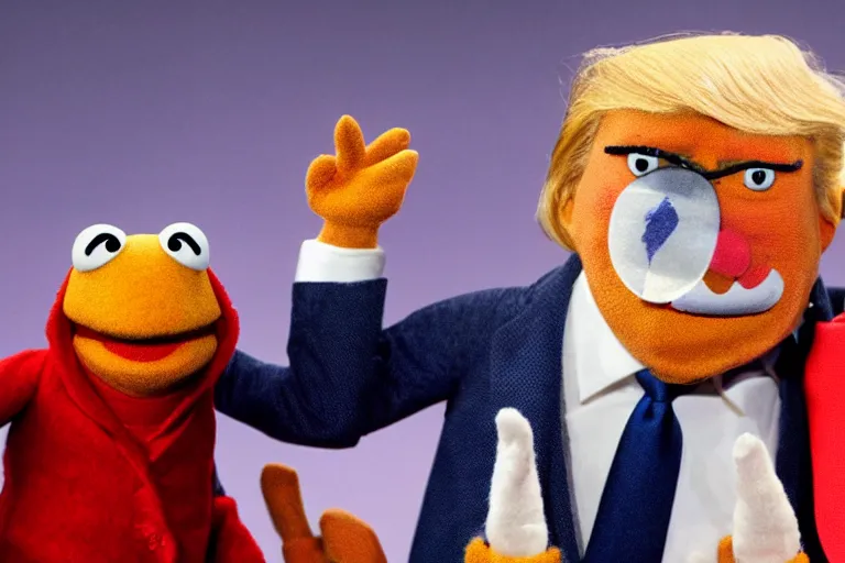 Prompt: donald trump muppet