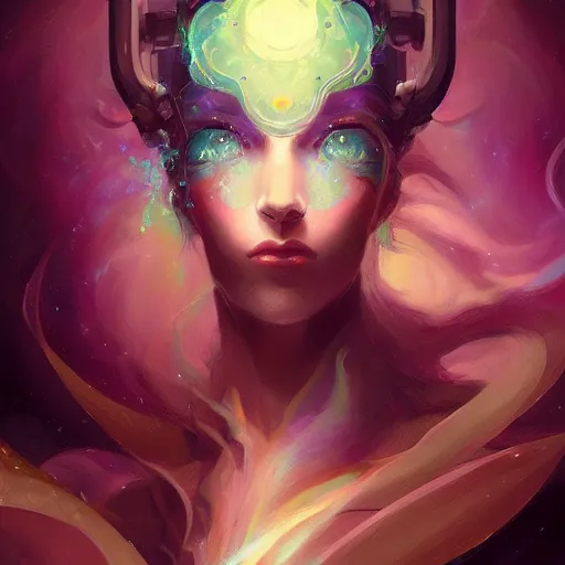 Image similar to portrait of a stunningly beautiful cybernetic emanation, profile, by pete mohrbacher and artgerm and wlop, digital art, highly detailed, intricate, fantasy, mystical, Trending on Artstation HQ, deviantart, unreal engine, 4K UHD image