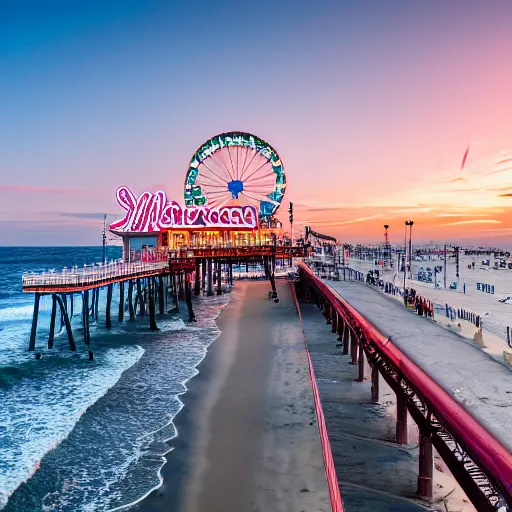 Image similar to a high resolution photograph of santa monica pier, 4 k high - resolution photograph, ultra detail, hd photo