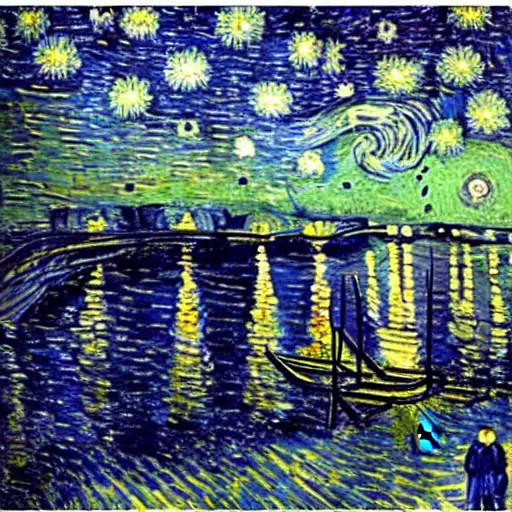 Prompt: parliament house canberra, starry night by van gogh