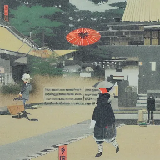 Prompt: painting by shusaku arakawa