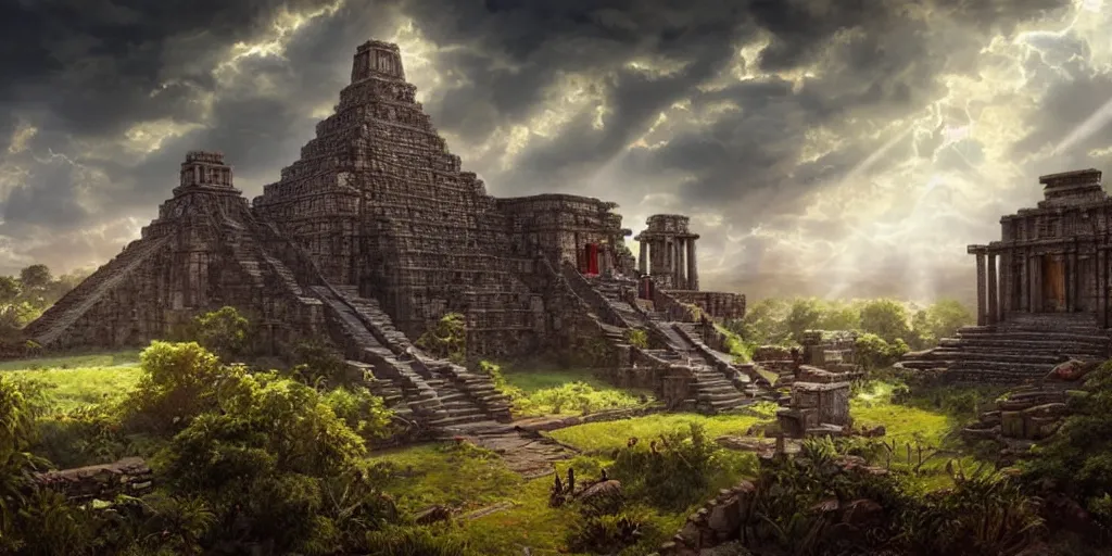 beautiful aztec temple overrun by nature, gorgeous | Stable Diffusion ...