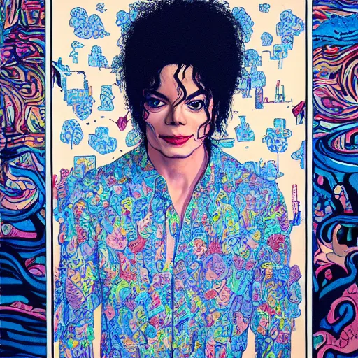 Prompt: a portrait of Michael Jackson in a scenic environment by James Jean, hyperdetailed