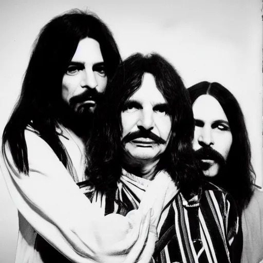 Image similar to black sabbath but all members are women, 1 9 7 0, band promo photo, genderswapped