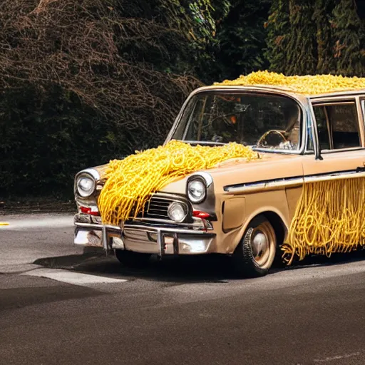 Image similar to car that is mostly spaghetti