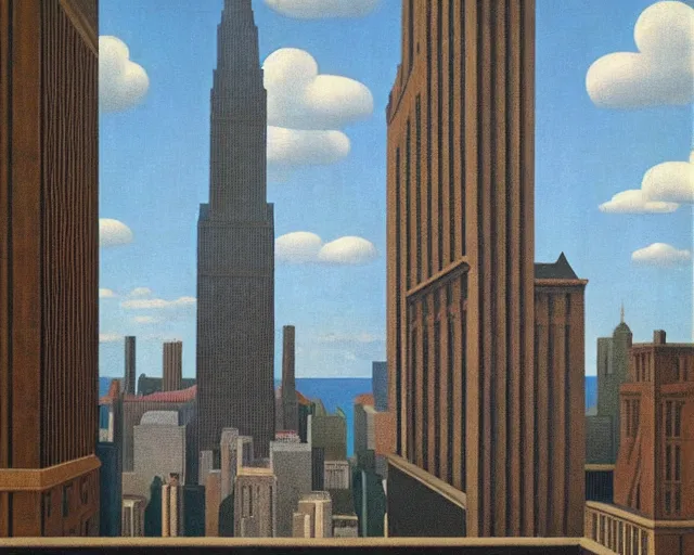 Prompt: chicago by rene magritte