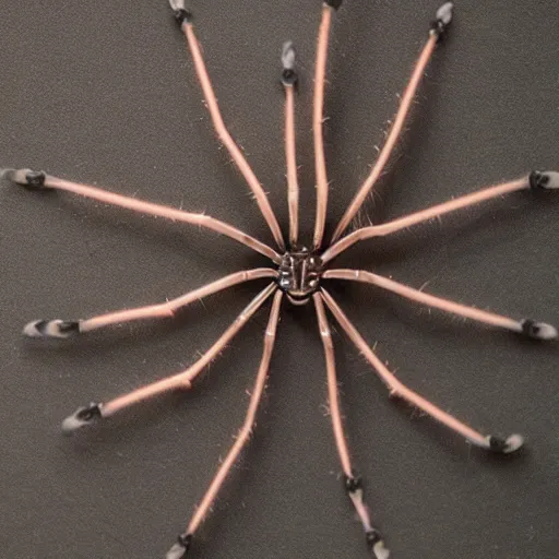 Image similar to a spider made of doll parts