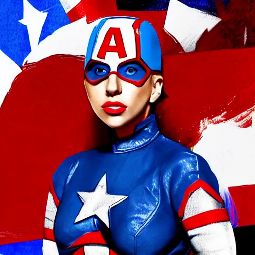 Image similar to lady gaga as captain america