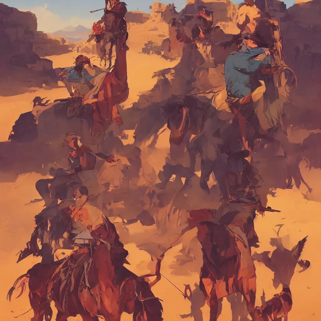 Image similar to western background stylized, art gta 5 cover, official fanart behance hd artstation by jesper ejsing, by rhads, makoto shinkai and lois van baarle, ilya kuvshinov, ossdraws, by feng zhu and loish and laurie greasley, victo ngai, andreas rocha, john harris