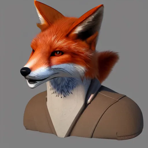 Image similar to mecha anthropomorphic fox realistic 4k render