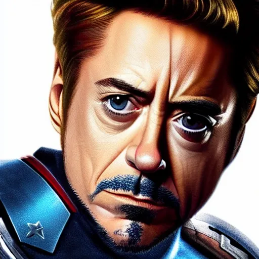 Prompt: robert downey jr. as captain america