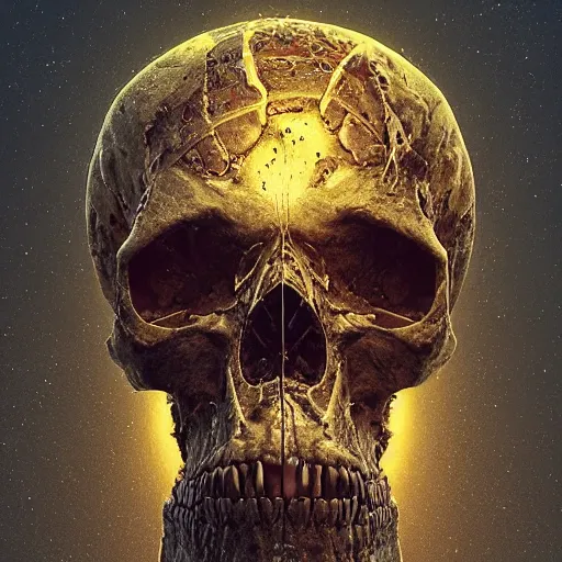 Image similar to portrait_of_a_melting_skull._intricate_abstract._intricate_artwork._by_Tooth_Wu_wlop_beeple_dan_mumford._octane_render_trending_on_artstat