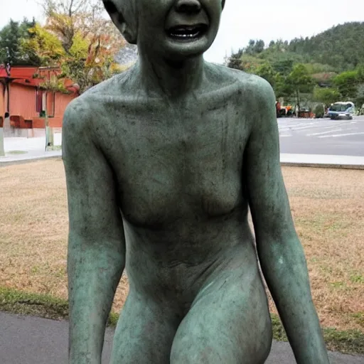 Image similar to photo of a weird creepy statue by Izumi Kato