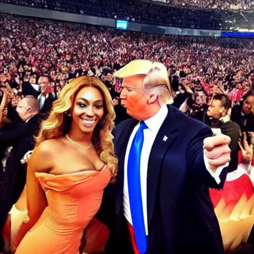 Prompt: donald trump selfie with beyonce