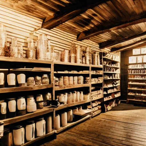 Image similar to a photo of a store in an attic, selling potions