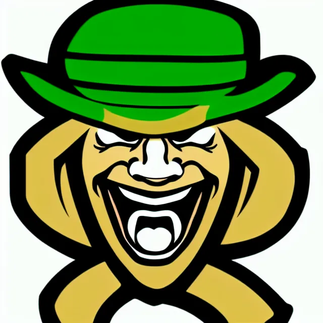 Prompt: raging leprechaun vector logo, professional sports style, flat colour, SVG, professional, sharp edges