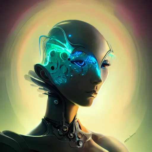 Image similar to portrait of a beautiful cybernetic emanation, by pete mohrbacher and artgerm and wlop, digital art, highly detailed, intricate, fantasy, mystical, Trending on Artstation HQ, deviantart, unreal engine, 4K UHD image