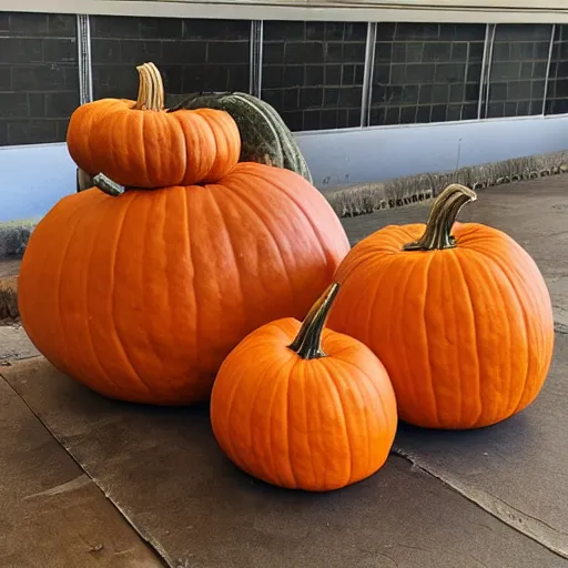 Image similar to strong pumpkin, buff pumpkin, muscular pumpkin