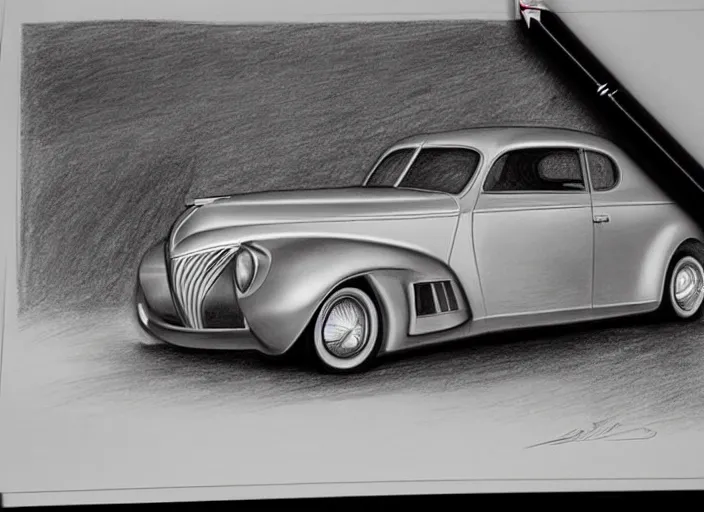 Illustration Of An Old Car, Drawing Of A Classic Vehicle #5 Digital Art by  Qsevenseven Photo - Pixels