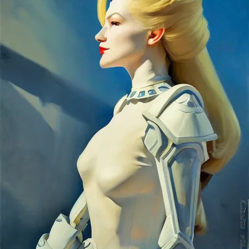 Image similar to greg manchess portrait painting of partially armored white queen from alice in wonderland as overwatch character, medium shot, asymmetrical, profile picture, organic painting, sunny day, matte painting, bold shapes, hard edges, street art, trending on artstation, by huang guangjian, gil elvgren, ruan jia, randy vargas, greg rutkowski