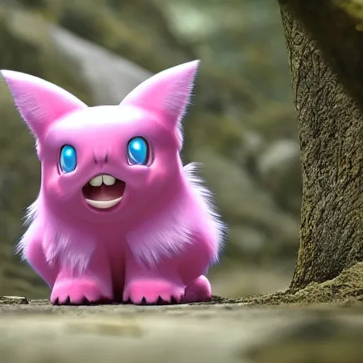 Prompt: national geographic professional photo of wigglytuff, award winning