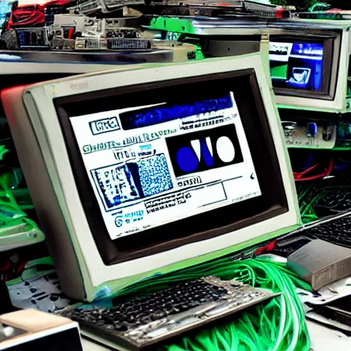 Image similar to e - waste computer monitor, color photograph