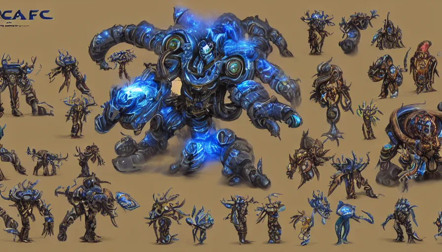 Image similar to the fourth race of starcraft 2, heavily inspired by one piece, character first look, highly detailed and beautiful concept art