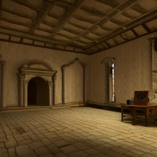 Image similar to sans inside of his castle, interior view