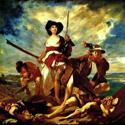 Image similar to a colplay album cover by delacroix