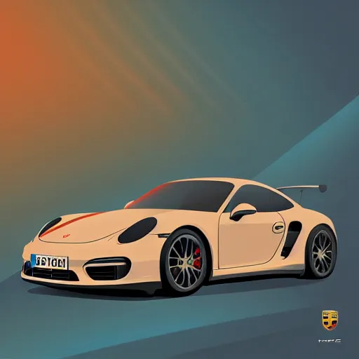 Image similar to abstract advertising illustration for porsche