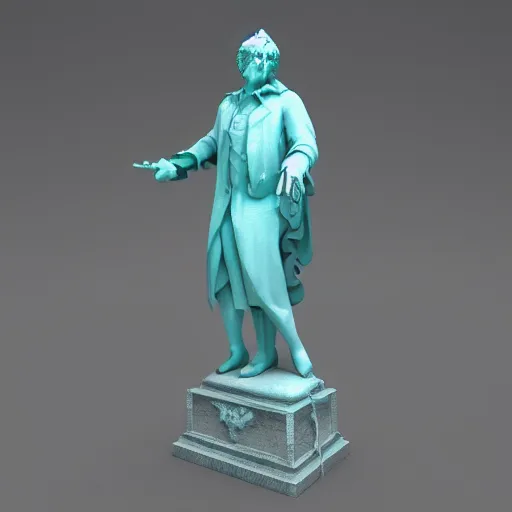 Image similar to big 3 d rendered fancy cyan marble statue