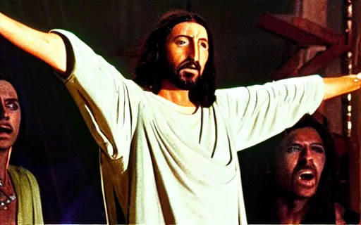 Prompt: a still of adam sandler as jesus christ in jesus christ superstar (1973)