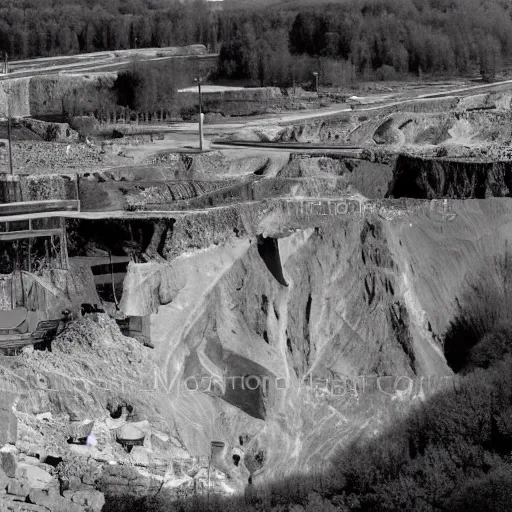 Image similar to a photograph of the limestone quarry in gronhogen, oland, sweden