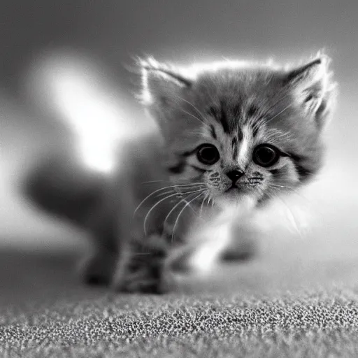 Image similar to electron microscope photo of a microscopic miniature kitten