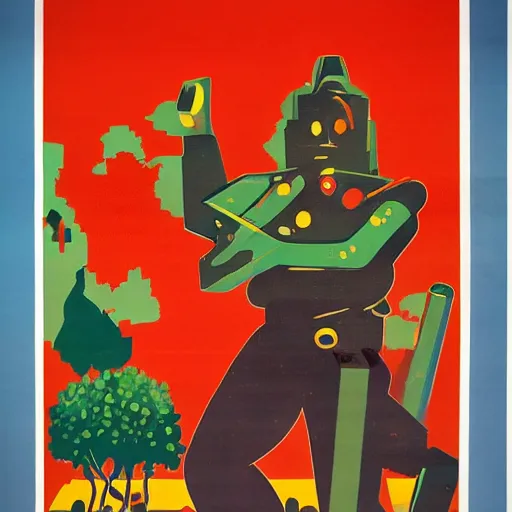 Image similar to soviet poster of terraria