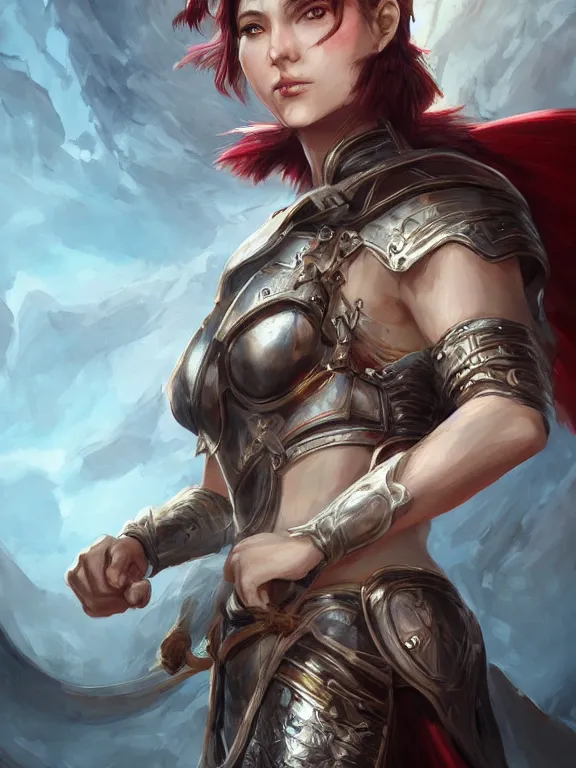 Prompt: a beautiful hyper realistic detailed epic concept art showing a noble knight women with her fist up and her spirit of the great raccoon gradian above her, by artgerm, charlie bowater and harumi hironaka, in the style of dragon age, featured on artstation